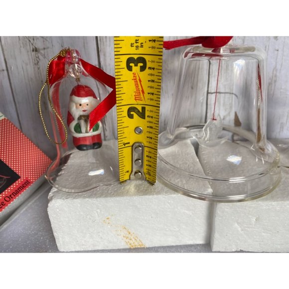 Vintage L'il Chimers Crystal Glass Bell CHRISTMAS ORNAMENT, Bear  Santa - Picture 8 of 8